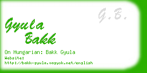 gyula bakk business card